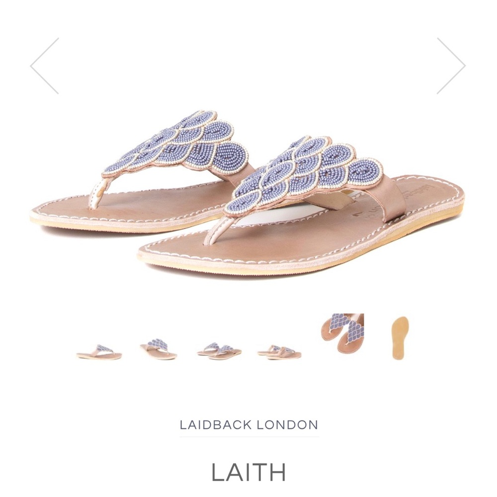 Anthro LaidBack London Beaded Sandals